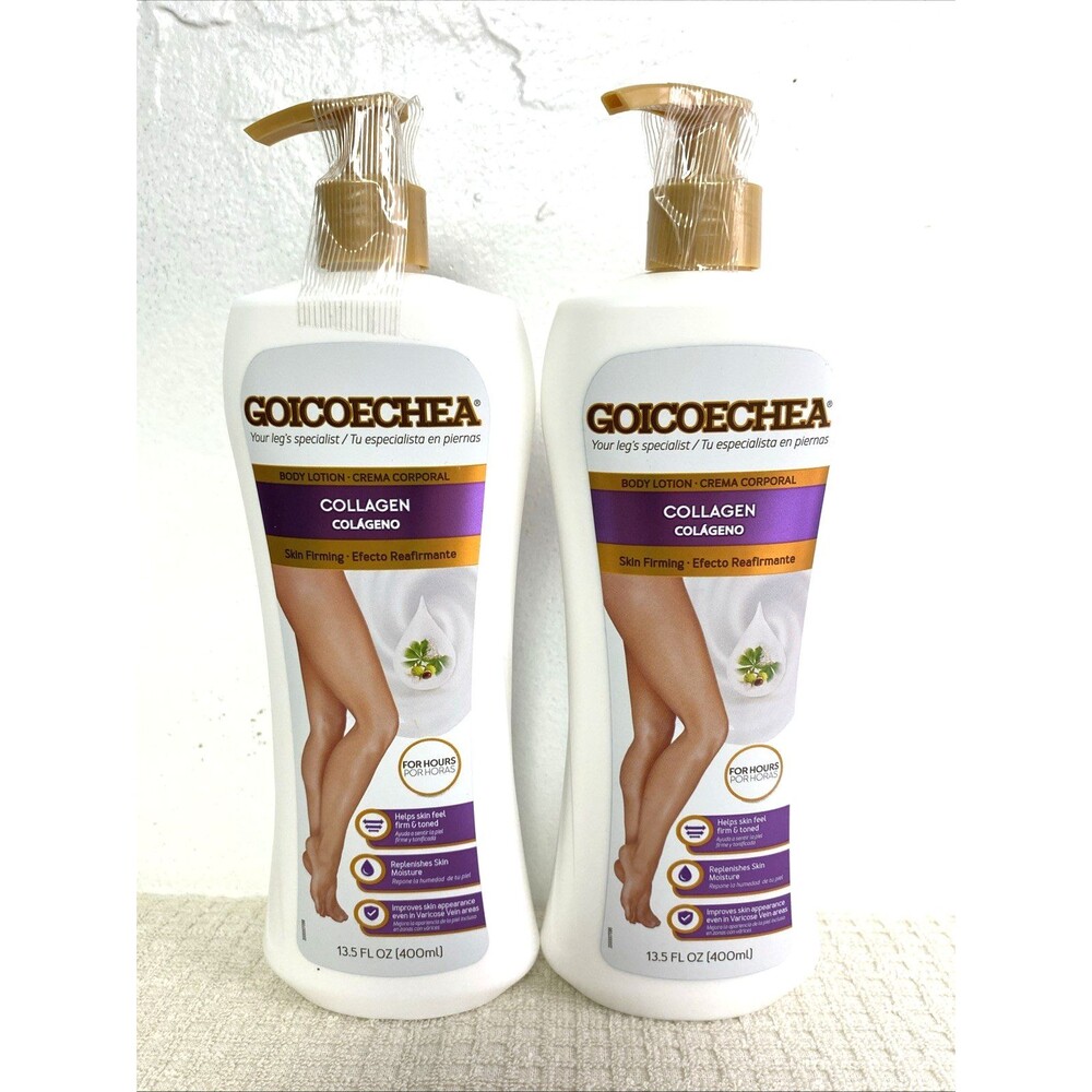 2 Goicoechea Collagen Skin Firming Body Lotion 13.5oz Moisture Varicos Vein Area